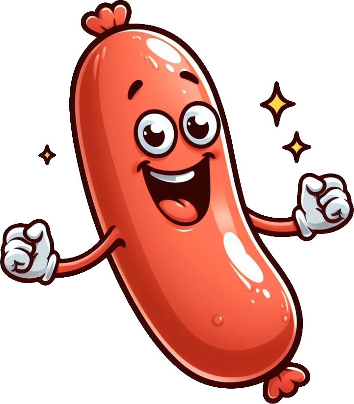 a happy sausage giving both thumbs up